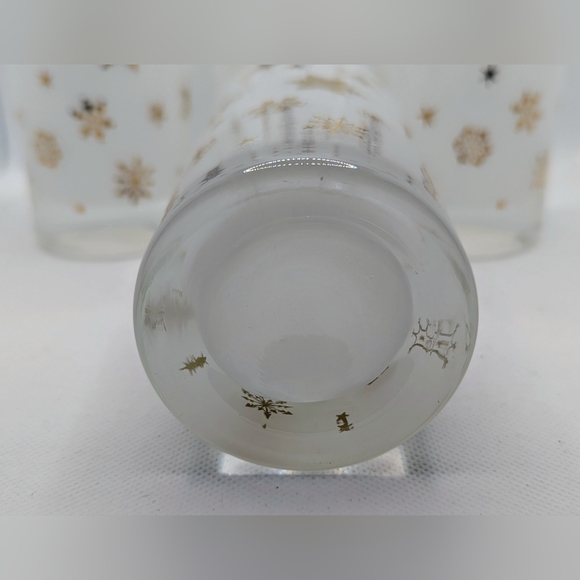 Federal Glass Co. Atomic Starburst Snowflake Glass Set Of 4 Vtg MCM Barware MINT - Picture 5 of 5